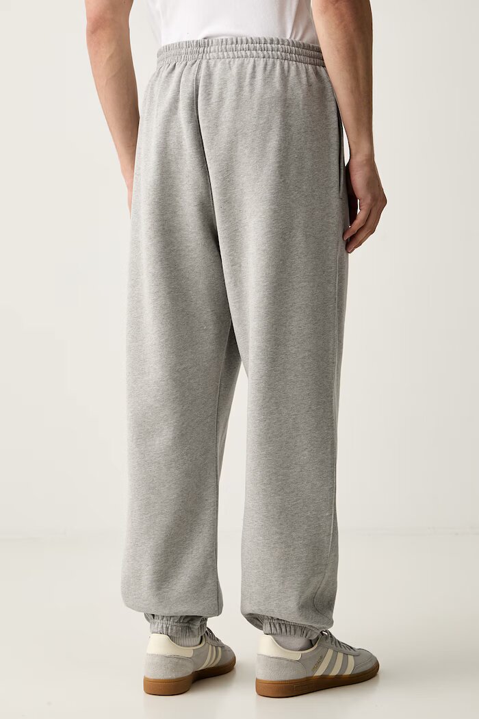 adidas Originals спортен панталон мъжки с памук Trefoil Essentials сив със стандартна талия KS9823