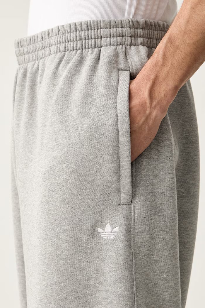 adidas Originals спортен панталон мъжки с памук Trefoil Essentials сив със стандартна талия KS9823
