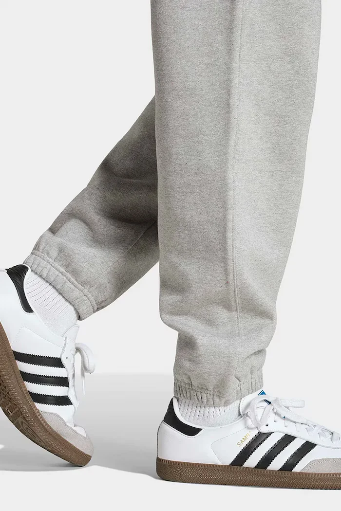 adidas Originals спортен панталон мъжки с памук Trefoil Essentials сив със стандартна талия KS9827