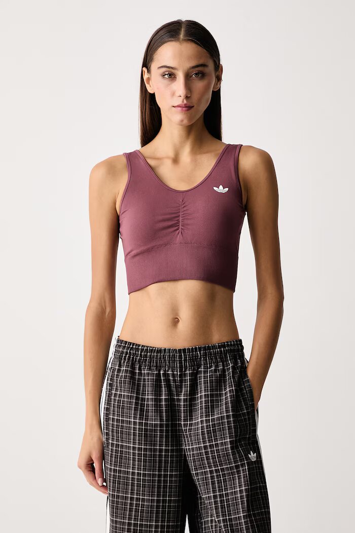 adidas Originals спортен сутиен Essentials Seamless розов KU9730