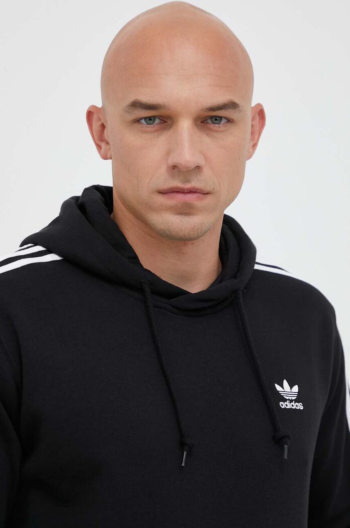 adidas Originals Суичър 3-Stripes в черно с качулка апликация IM2088