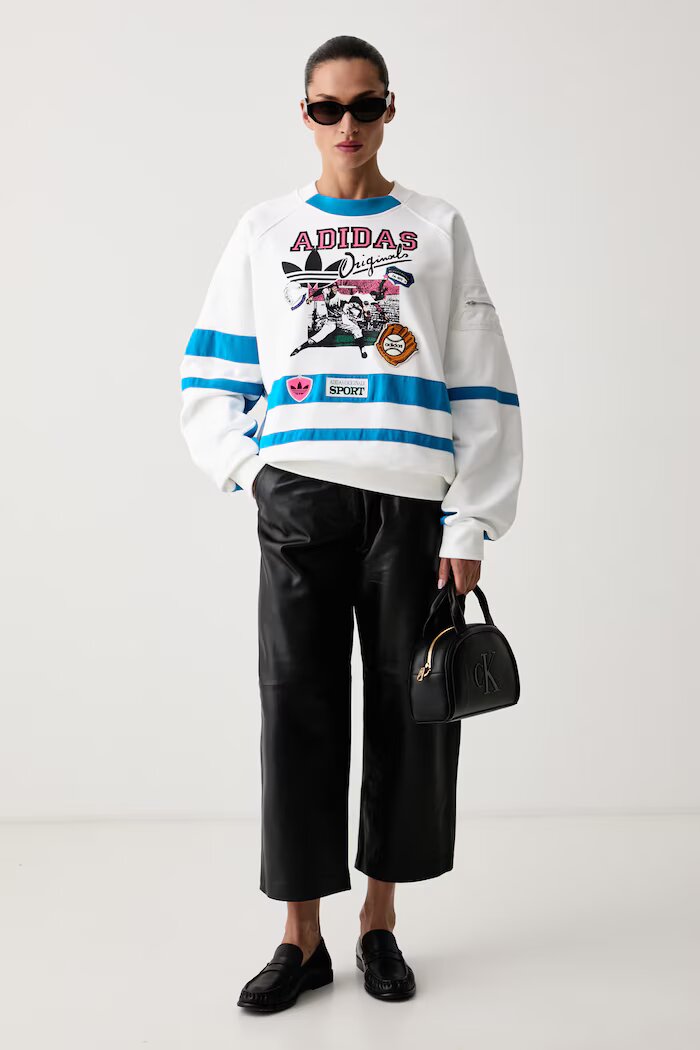 adidas Originals суичър дамски от памук Archive Baseball бял KS9209