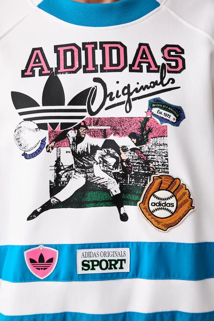 adidas Originals суичър дамски от памук Archive Baseball бял KS9209