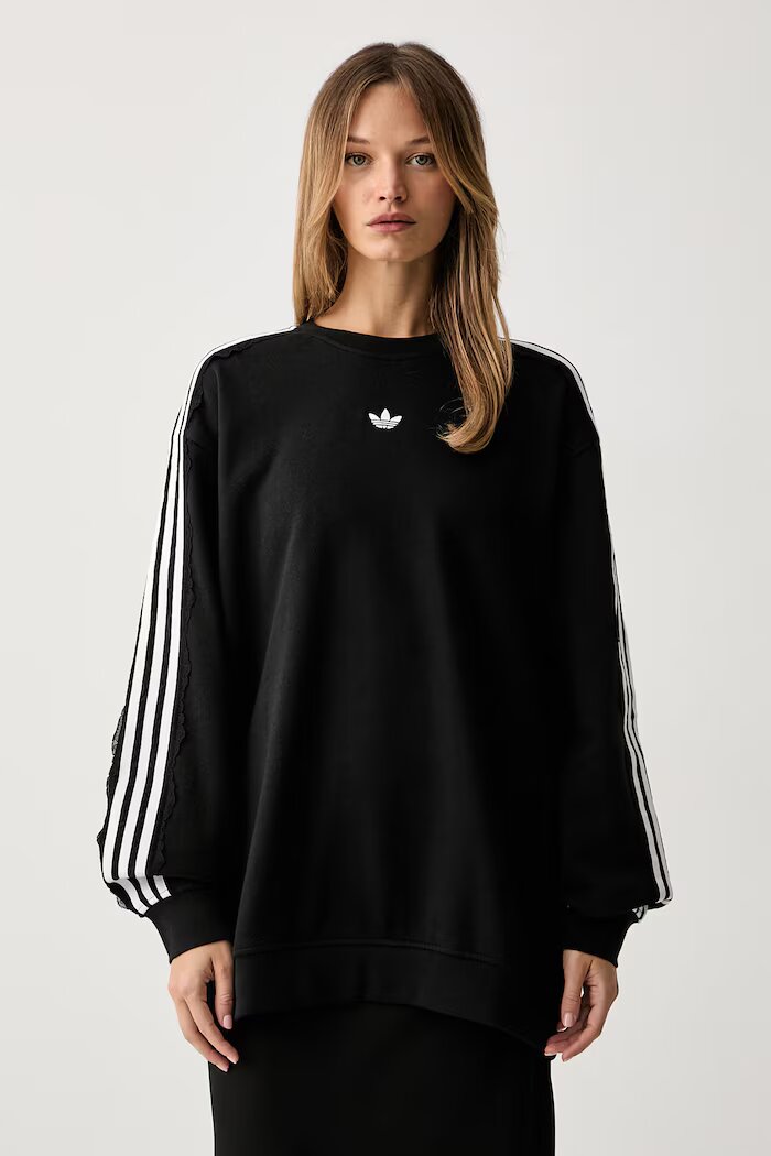 adidas Originals суичър дамски от памук Lace Injection черен LG4251