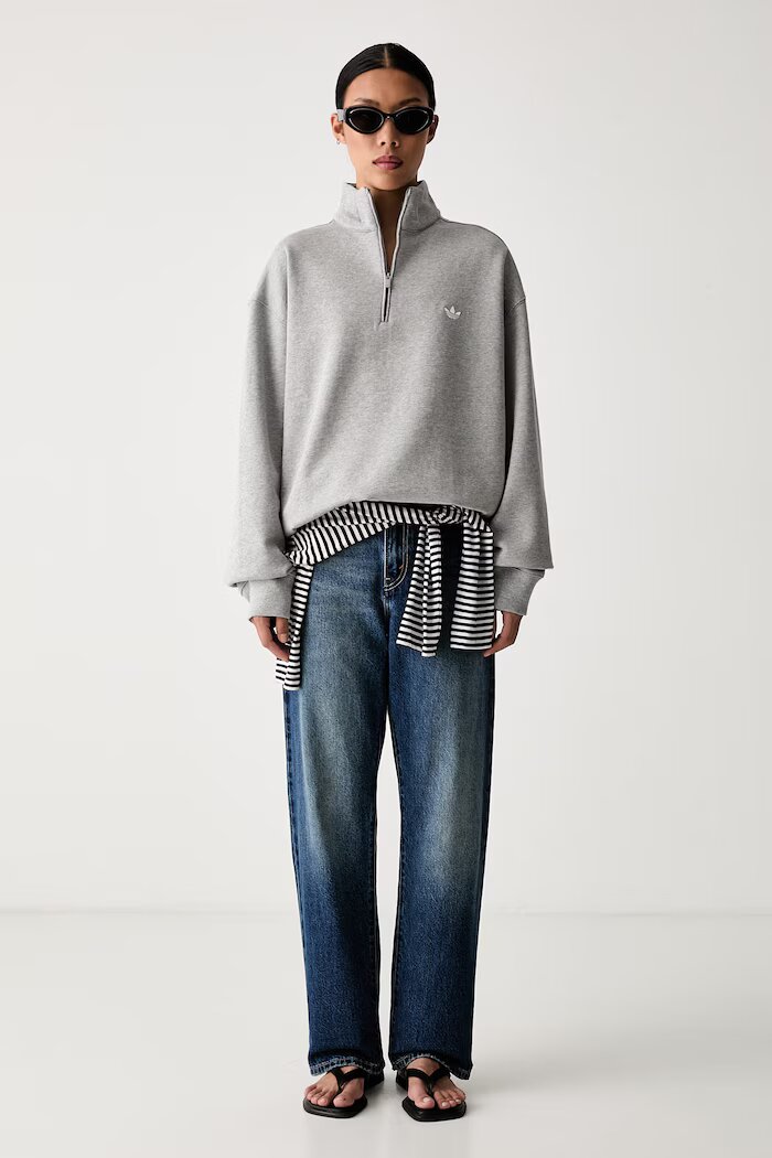 adidas Originals суичър дамски с памук Essentials сив KT2316