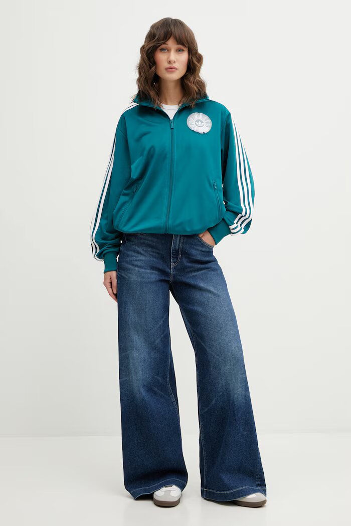 adidas Originals Суичър дамски в зелено с апликация KR9319