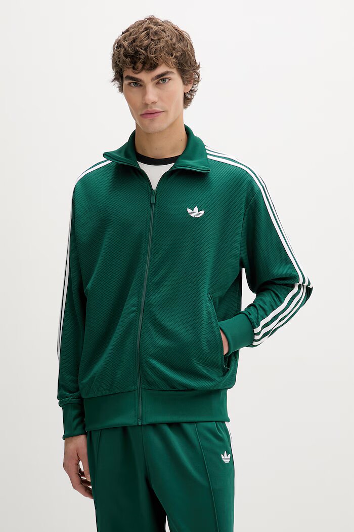 adidas Originals Суичър Firebird мъжки в зелено с апликация KD4076