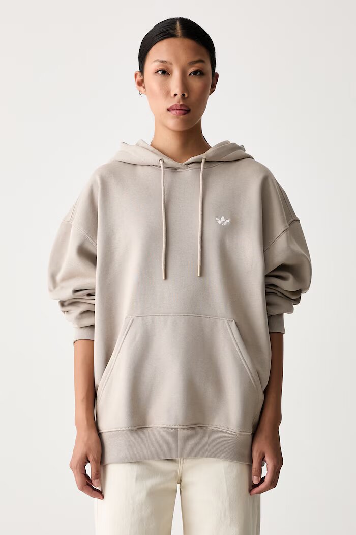 adidas Originals суичър с качулка дамски с памук Essentials бежов KR3591
