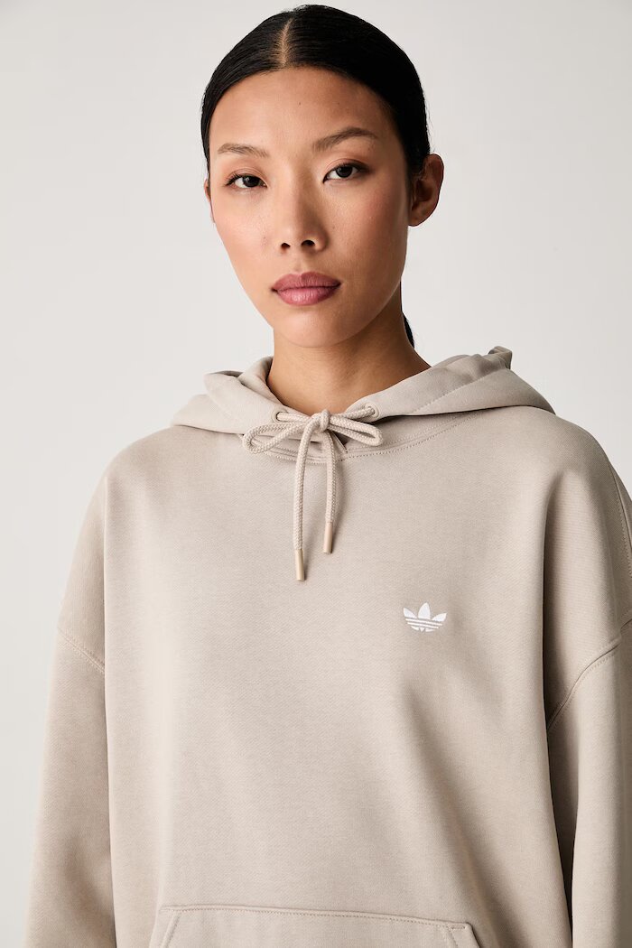 adidas Originals суичър с качулка дамски с памук Essentials бежов KR3591