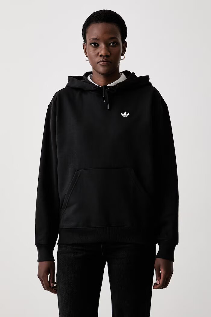 adidas Originals суичър с качулка дамски с памук Essentials черен KS4828