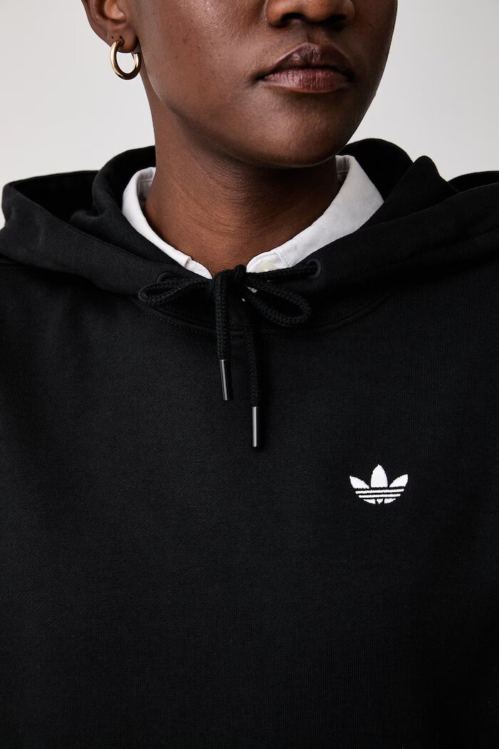 adidas Originals суичър с качулка дамски с памук Essentials черен KS4828