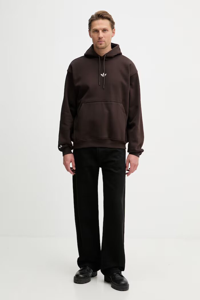 adidas Originals суичър с качулка мъжки кафяв KC7915