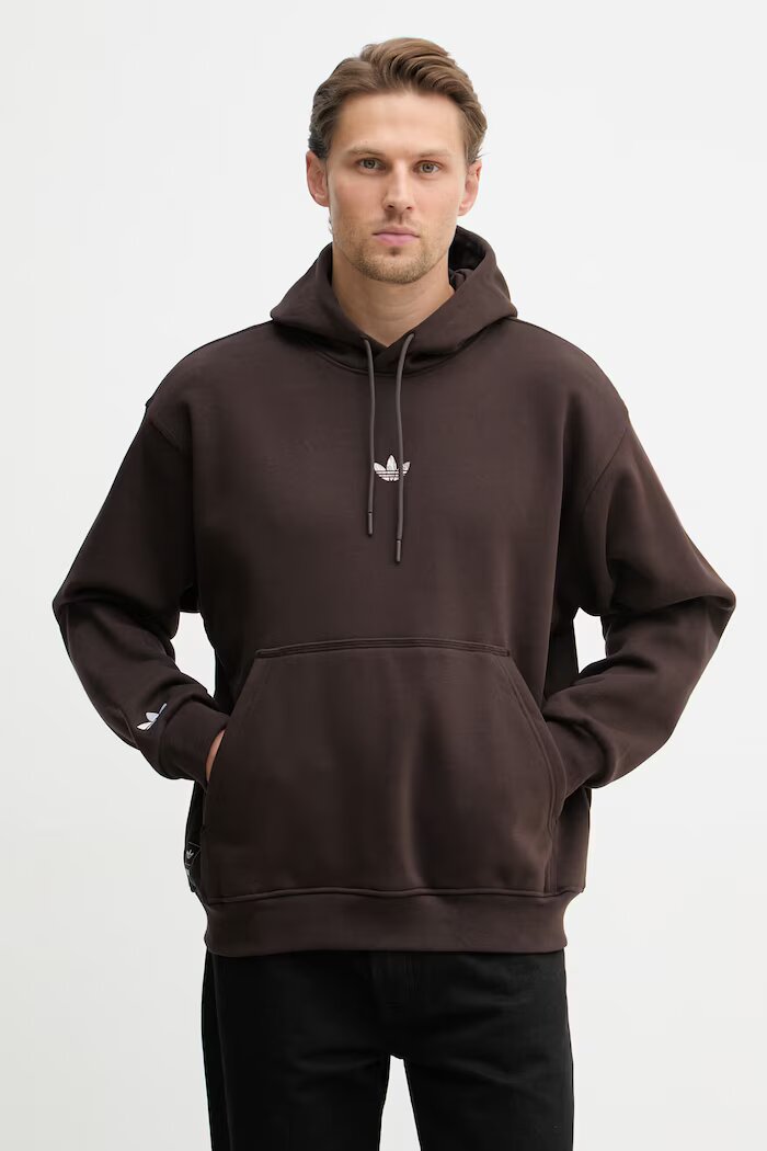 adidas Originals суичър с качулка мъжки кафяв KC7915