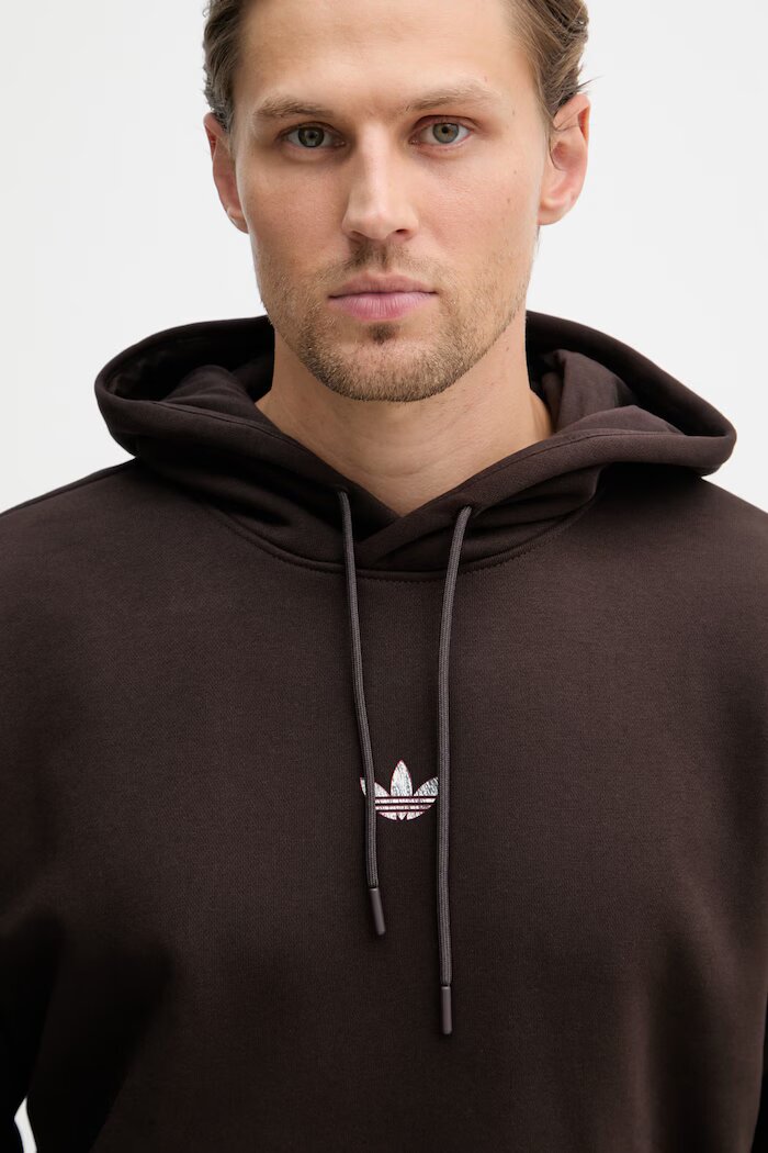 adidas Originals суичър с качулка мъжки кафяв KC7915