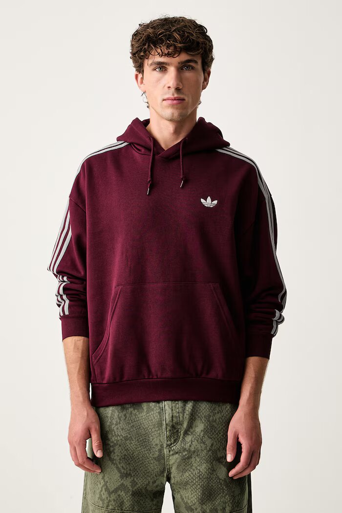 adidas Originals суичър с качулка мъжки с памук Adicolor Classics бордо KS7506