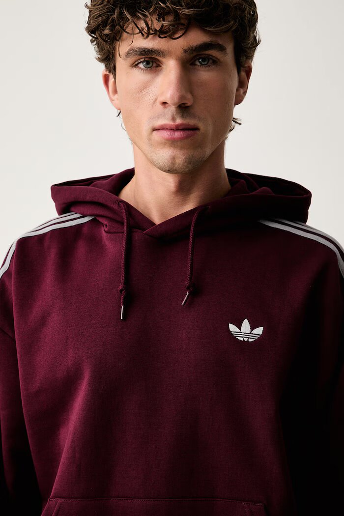 adidas Originals суичър с качулка мъжки с памук Adicolor Classics бордо KS7506