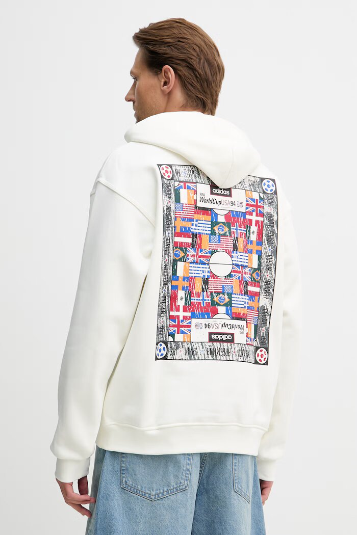 adidas Originals суичър с качулка мъжки с памук бежов KD1437