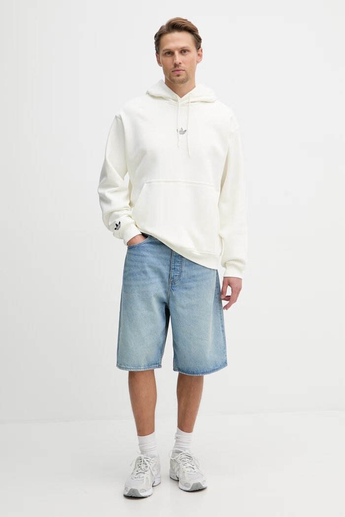 adidas Originals суичър с качулка мъжки с памук бежов KD1437