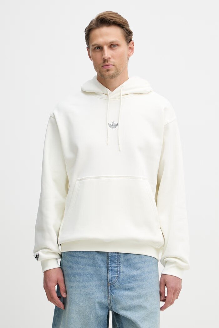 adidas Originals суичър с качулка мъжки с памук бежов KD1437