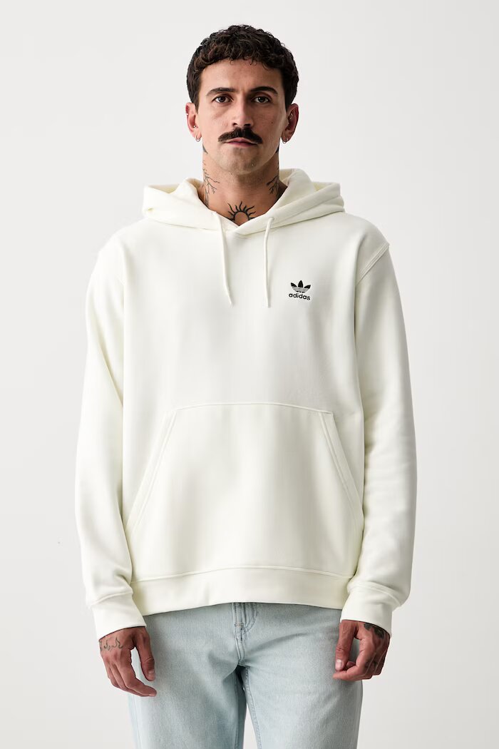 adidas Originals суичър с качулка мъжки с памук бежов LF9232