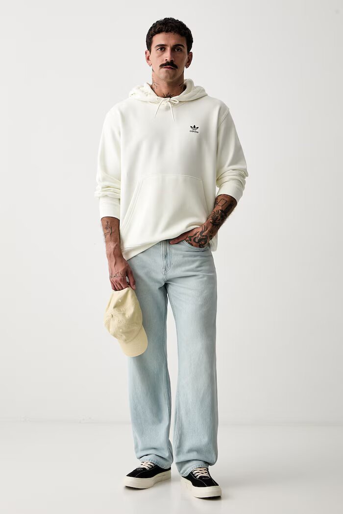 adidas Originals суичър с качулка мъжки с памук бежов LF9232