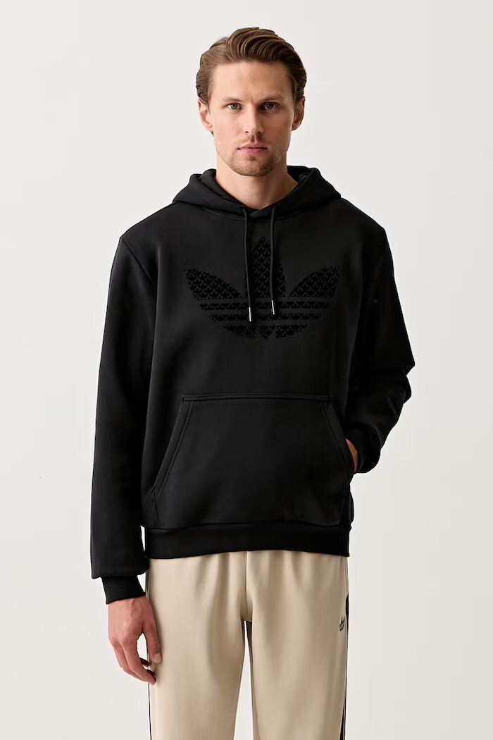 adidas Originals суичър с качулка мъжки с памук MONOGRAM HD черен KD1358