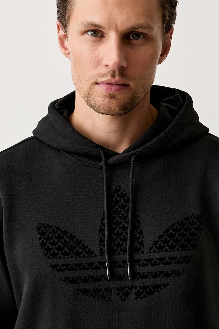 adidas Originals суичър с качулка мъжки с памук MONOGRAM HD черен KD1358