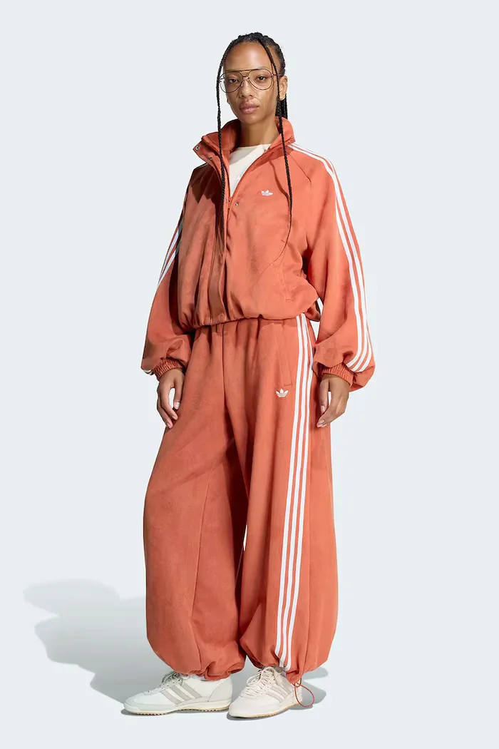 adidas Originals суичър с цип дамски Adilenium Season 6 Faux Suede оранжев LH1922