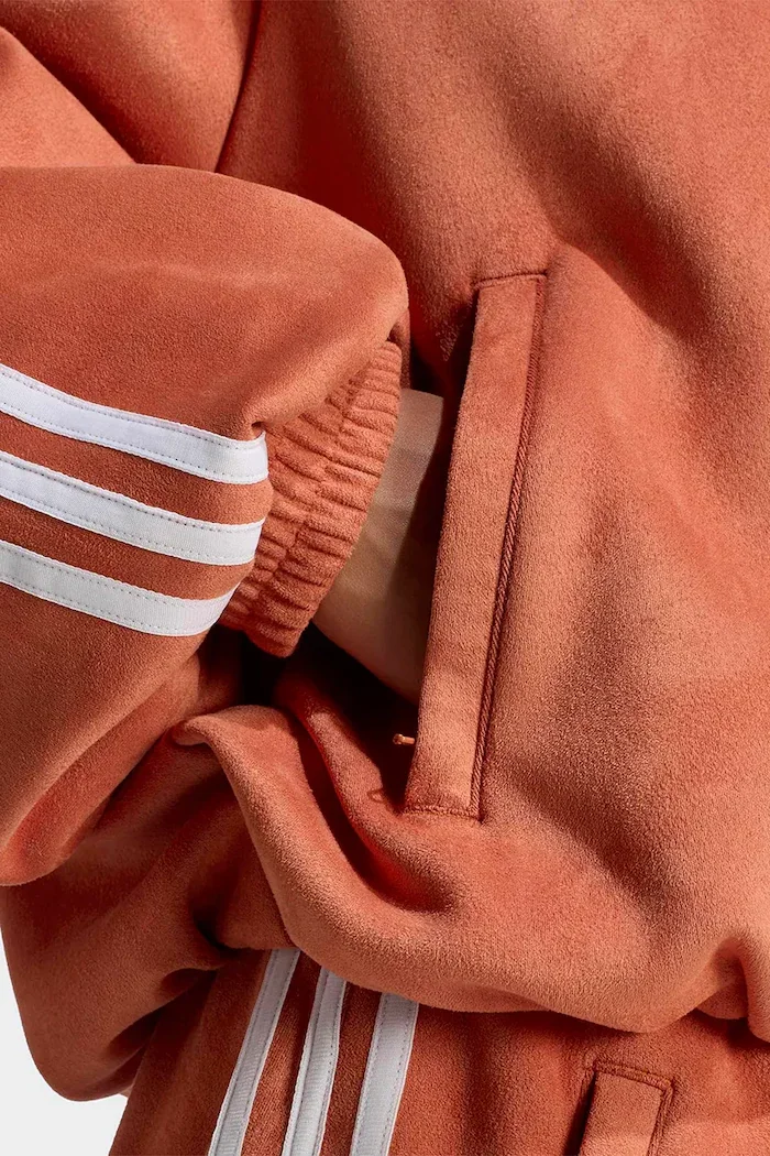 adidas Originals суичър с цип дамски Adilenium Season 6 Faux Suede оранжев LH1922