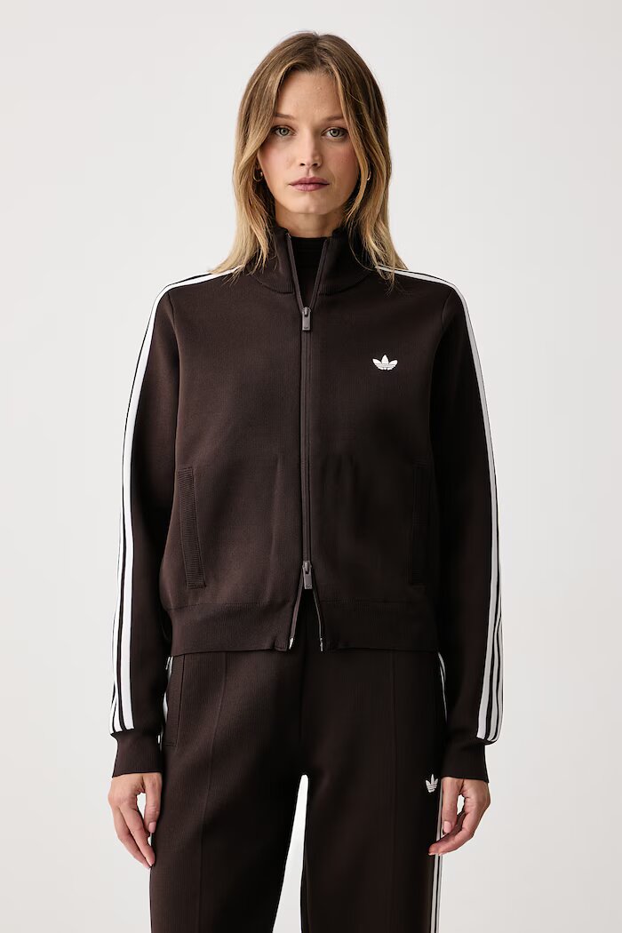 adidas Originals суичър с цип дамски Adilenium Season 6 Knit кафяв LH1938