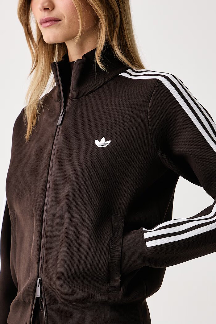 adidas Originals суичър с цип дамски Adilenium Season 6 Knit кафяв LH1938