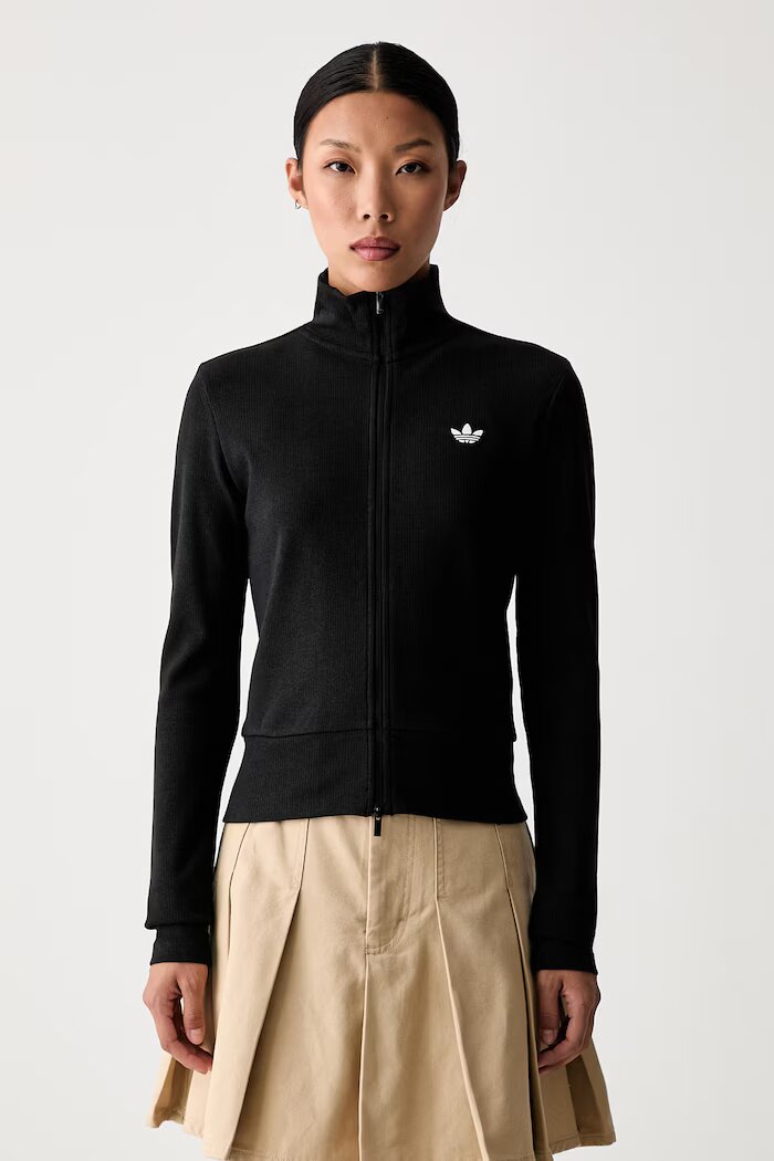adidas Originals суичър с цип дамски Essentials черен KR3598