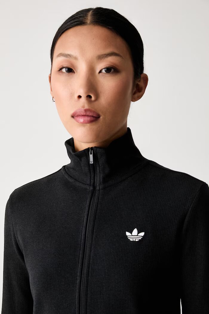adidas Originals суичър с цип дамски Essentials черен KR3598