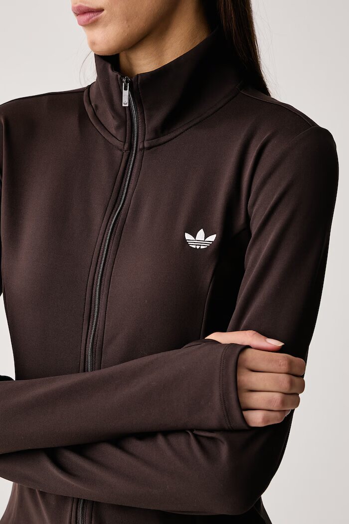 adidas Originals суичър с цип дамски Essentials кафяв KV9157