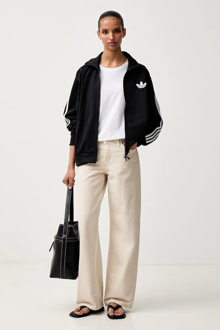 adidas Originals суичър с цип дамски Firebird черен KS6786