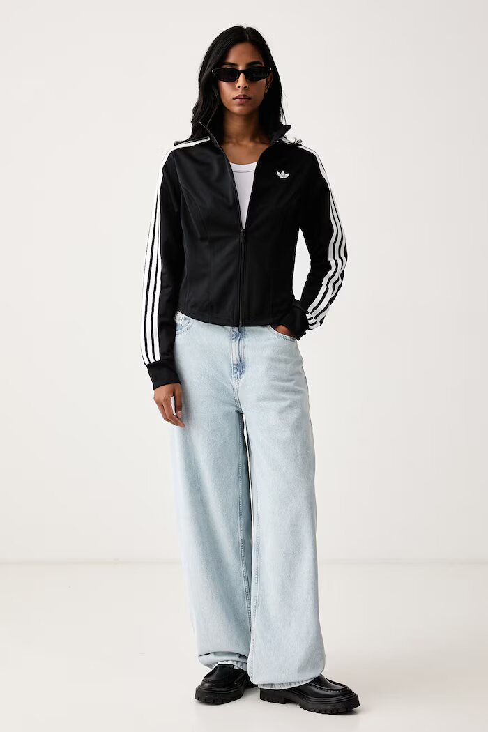 adidas Originals суичър с цип дамски Firebird Corset черен LE8333