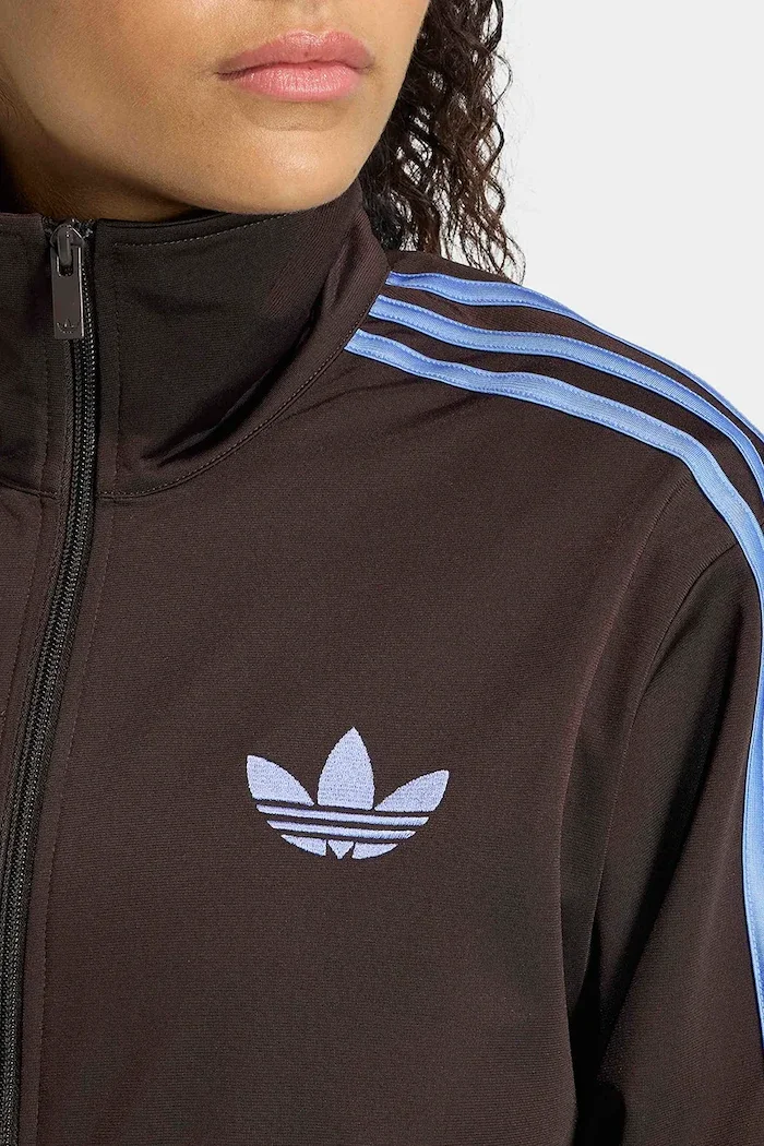 adidas Originals суичър с цип дамски Firebird кафяв KS4680