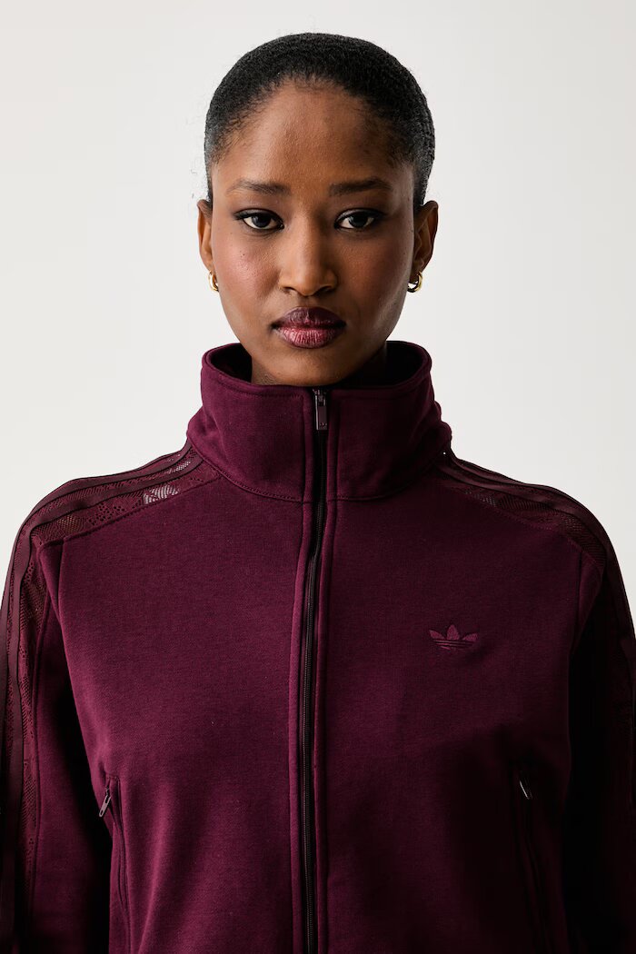adidas Originals суичър с цип дамски FIREBIRD LACETT бордо KC6451