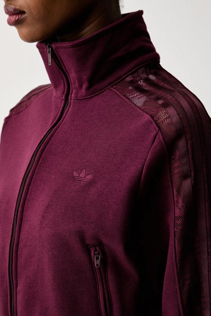 adidas Originals суичър с цип дамски FIREBIRD LACETT бордо KC6451