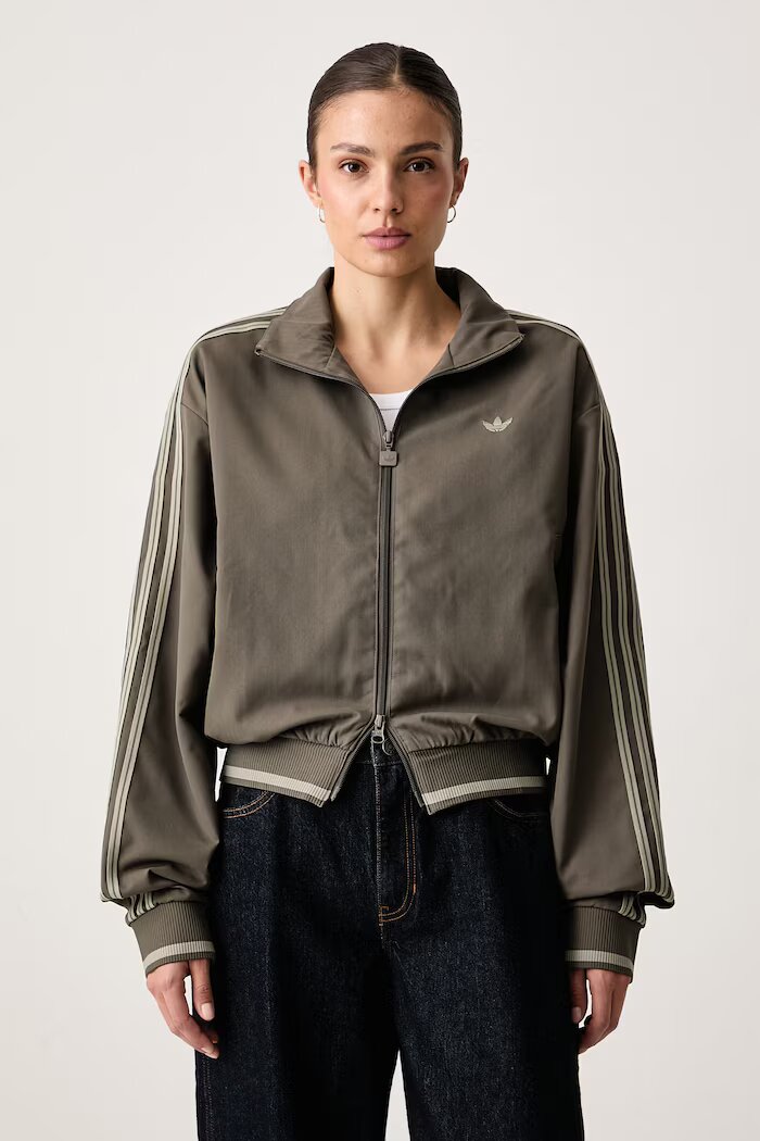 adidas Originals суичър с цип дамски Firebird зелен KR7075
