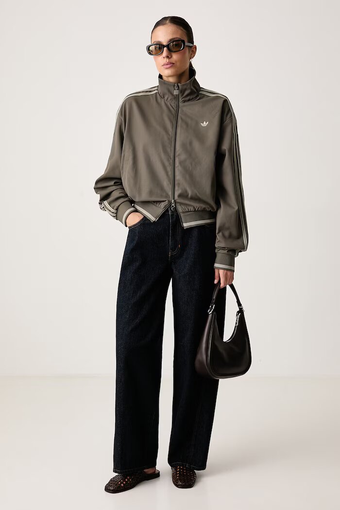 adidas Originals суичър с цип дамски Firebird зелен KR7075