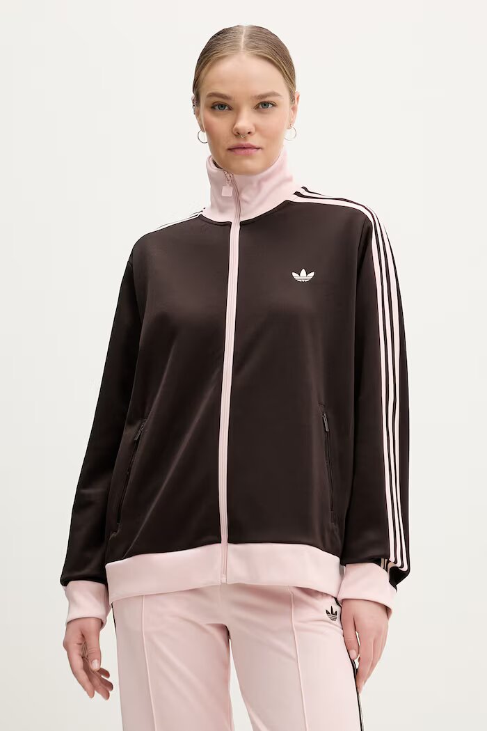 adidas Originals суичър с цип дамски кафяв KD3742