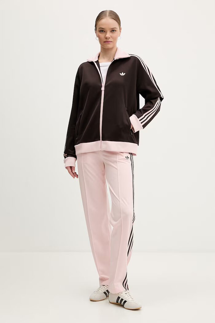 adidas Originals суичър с цип дамски кафяв KD3742