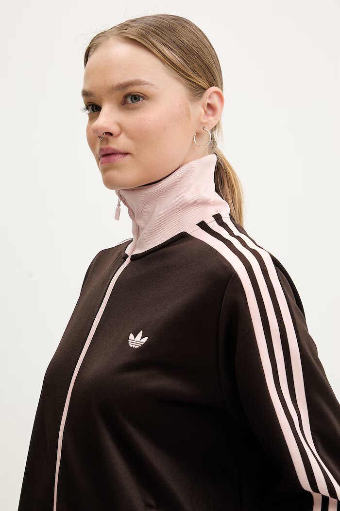 adidas Originals суичър с цип дамски кафяв KD3742
