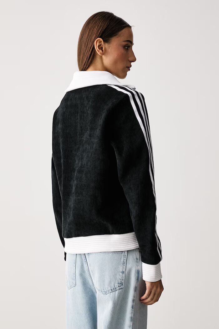 adidas Originals суичър с цип дамски с памук Adiluna Season 2 x Jennie черен LD8924