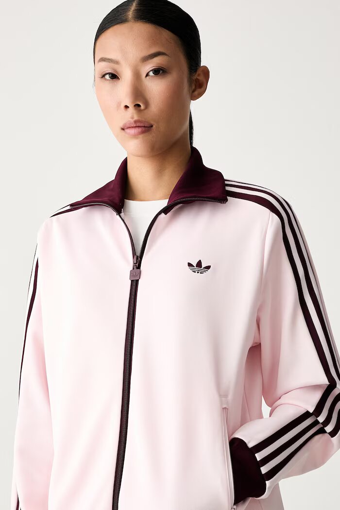 adidas Originals суичър с цип дамски с памук Beckenbauer розов KX4264
