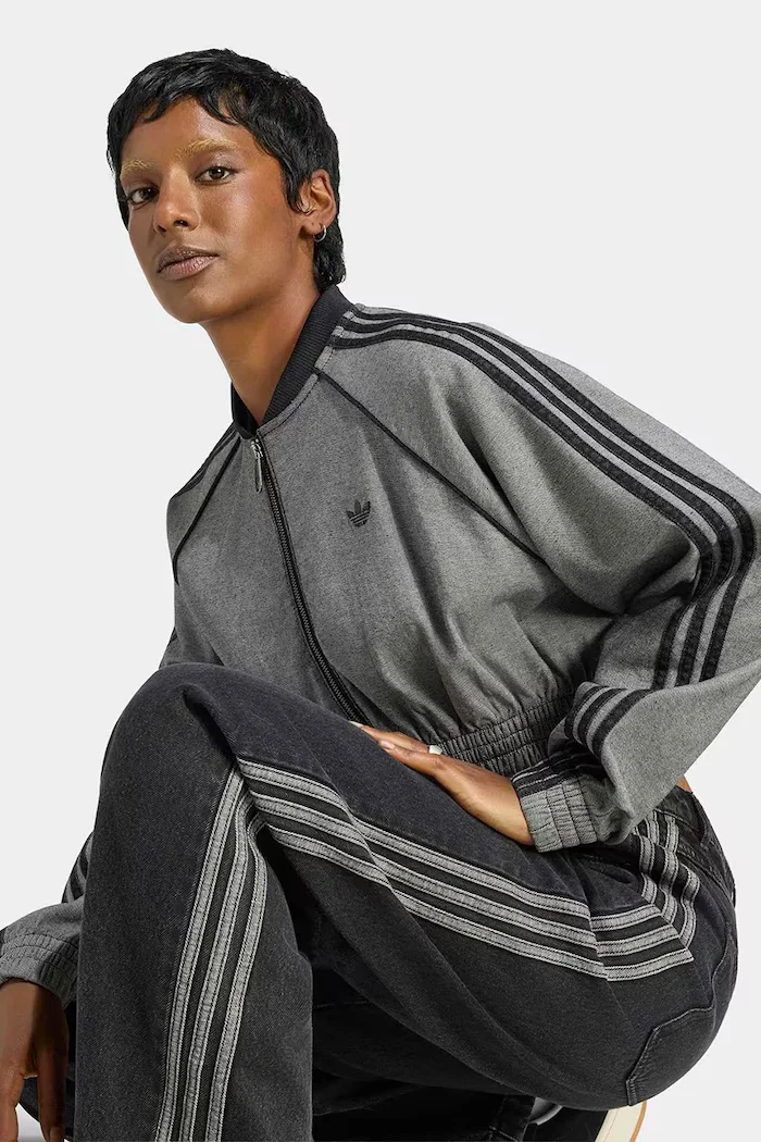 adidas Originals суичър с цип дамски с памук сив KS9215