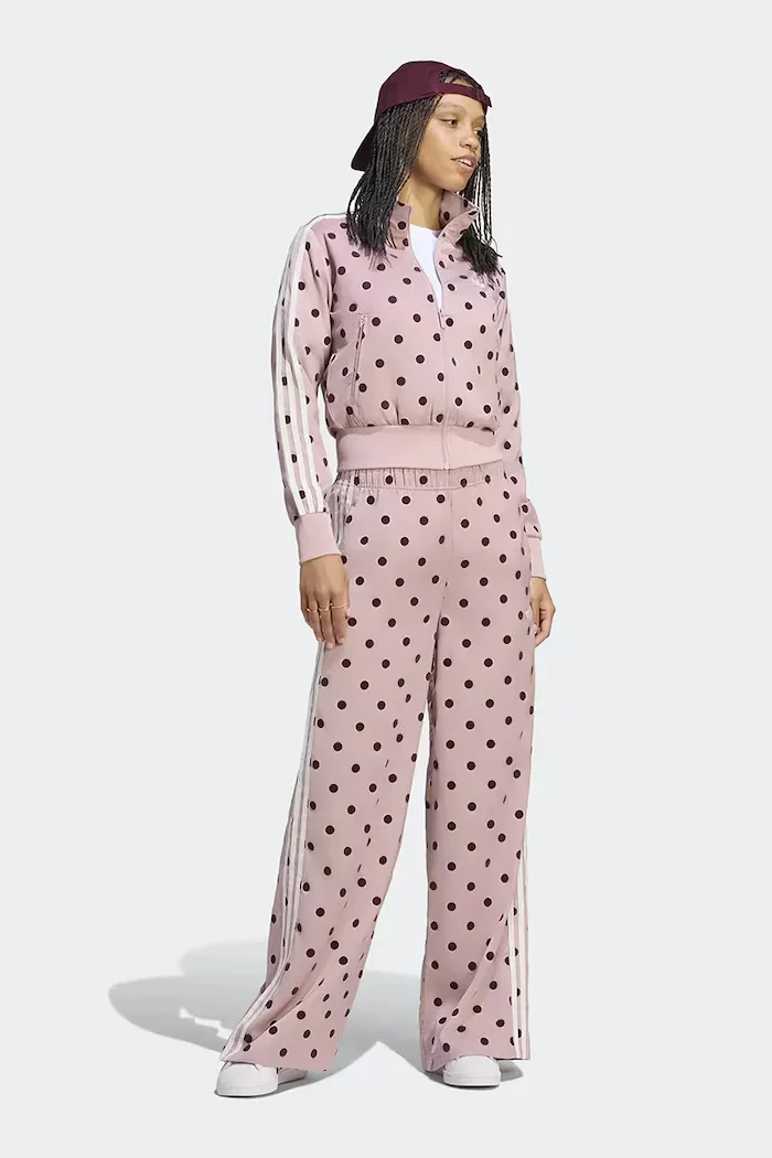 adidas Originals суичър с цип дамски Satin Polka Dots розов LI2851