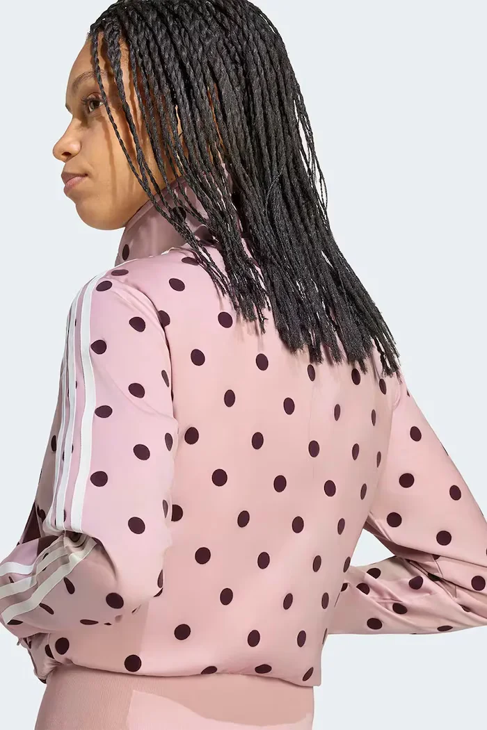 adidas Originals суичър с цип дамски Satin Polka Dots розов LI2851