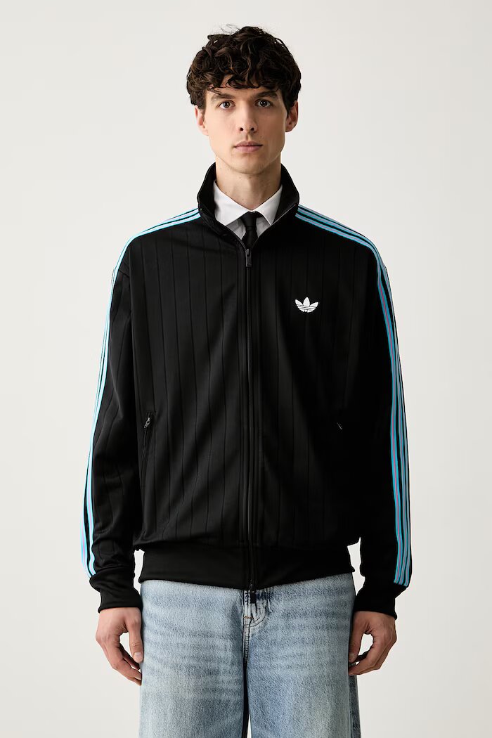 adidas Originals суичър с цип Firebird Drop Needle черен KE4130